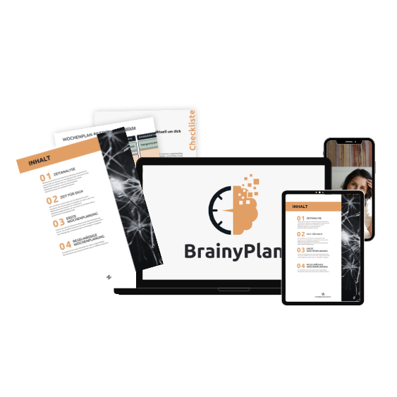 Mock Ups des Onlinekurses BrainyPlan
